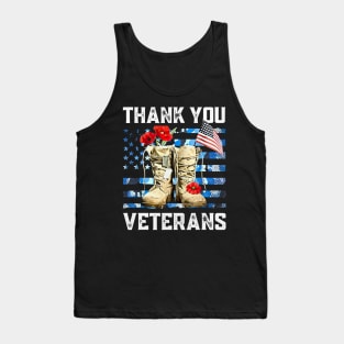 Thank You Veterans Soldier Boots U.S Veteran Memorial Day Tank Top